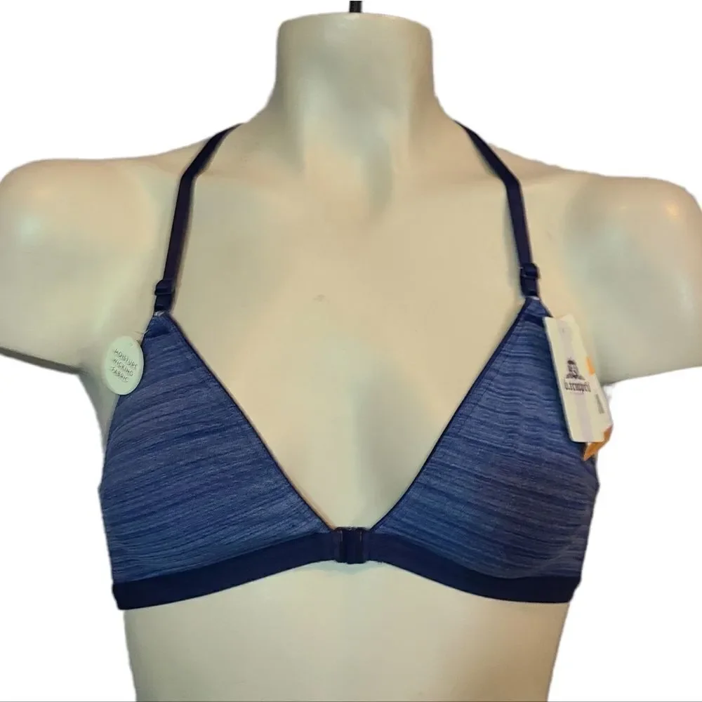 B. Tempt'd Blue Racerback Front‎ Closing Bra Size Small